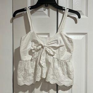COPY - White floral ruffle top